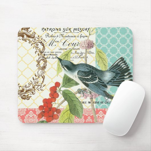 Moderne  vogelmousepad muismat (Met muis)