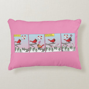 Moderne vogelparing roept Comic Accent Kussen