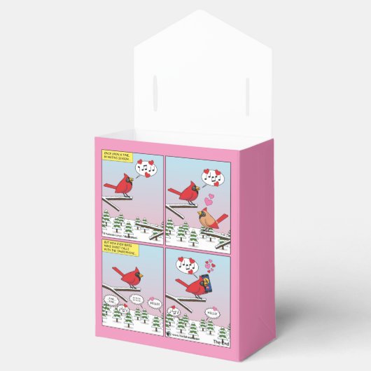 Moderne vogelparing roept Comic Bedankdoosjes (Geopend)