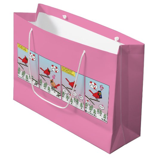 Moderne vogelparing roept Comic Groot Cadeauzakje (Voorkant Gekanteld)