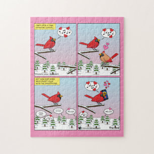 Moderne vogelparing roept Comic Legpuzzel