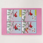 Moderne vogelparing roept Comic Legpuzzel (Horizontaal)