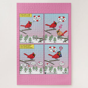 Moderne vogelparing roept Comic Legpuzzel
