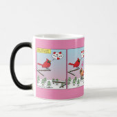 Moderne vogelparing roept Comic Magische Mok (Links)