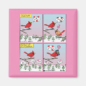 Moderne vogelparing roept Comic Magneet (Voorkant)