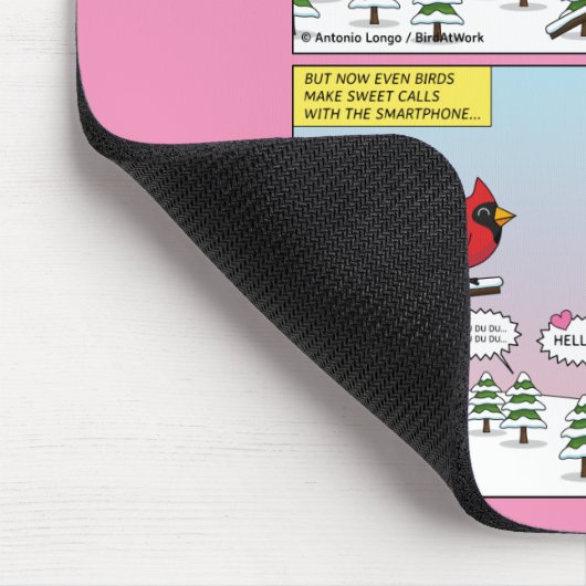 Moderne vogelparing roept Comic Muismat (Hoek)