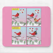Moderne vogelparing roept Comic Muismat (Voorkant)