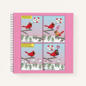 Moderne vogelparing roept Comic Notitieboek (Voorkant)