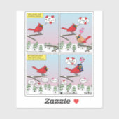 Moderne vogelparing roept Comic Sticker (Vel)