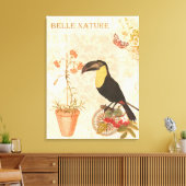 Moderne vogelroze vlinder canvas afdruk (Insitu (Woonkamer))