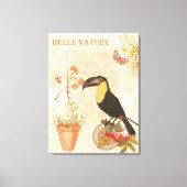 Moderne vogelroze vlinder canvas afdruk (Voorkant)