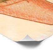 Moderne  vogelroze vlinder perfect poster (Hoek)