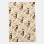 Moderne  vogelroze vlinder theedoek (Verticaal)