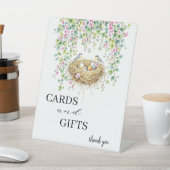 Moderne Vogels en Bloemen Trouwkaarten & Geschenke Reclamebord Met Voetstuk (Insitu)