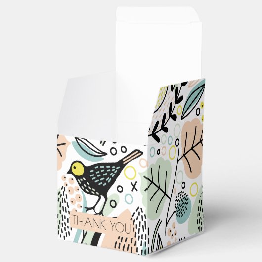 Moderne vogels gepersonaliseerd bedankdoosjes (Geopend)