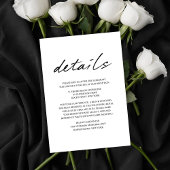 Moderne Vogels van een Veer Bruiloft Details Informatiekaartje