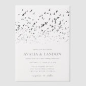 Moderne Vogels van een Veer Bruiloft Vellum Uitnodigingen (Voorkant)