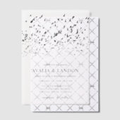 Moderne Vogels van een Veer Bruiloft Vellum Uitnodigingen (Offset (Uitnodiging))