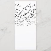 Moderne Vogels van een Veer Zwart-Wit Bruiloft Menu (Achterkant)