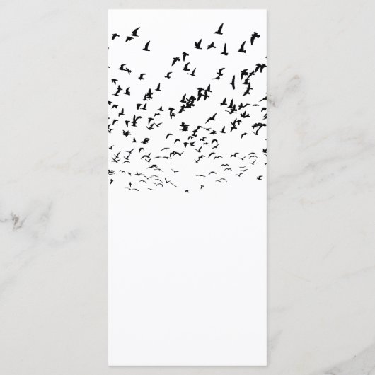 Moderne Vogels van een Veer Zwart-Wit Bruiloft Menu (Achterkant)