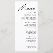 Moderne Vogels van een Veer Zwart-Wit Bruiloft Menu (Voorkant)