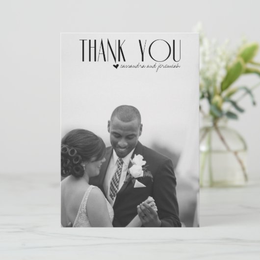 Moderne Vogue Bedankt Kaart bruiloft (Staand voorkant)