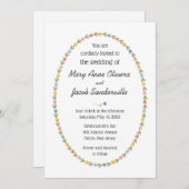 Moderne volkskunst bloemen bruiloft uitnodiging (Voorkant / Achterkant)