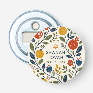 Moderne Volkskunst Shana Tovah Botanisch Button Flesopener