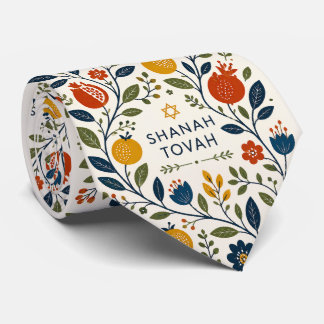 Moderne Volkskunst Shana Tovah Botanisch Stropdas