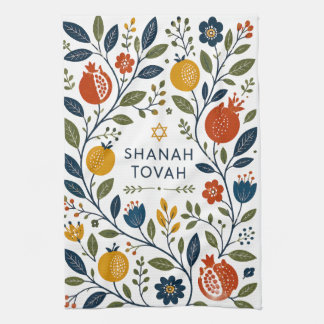Moderne Volkskunst Shana Tovah Botanisch Theedoek
