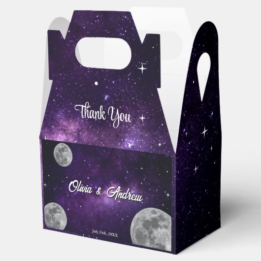 Moderne Volle Maan Sterrennacht bruiloft Bedankt Bedankdoosjes (Geopend)