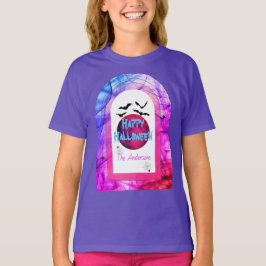 Moderne Volle Maan Vleermuis Spider Spooky Happy H T-shirt