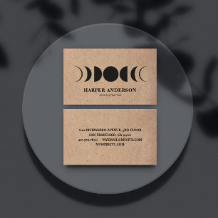 Moderne Volle Maan Yoga Instructeur Professioneel Visitekaartje