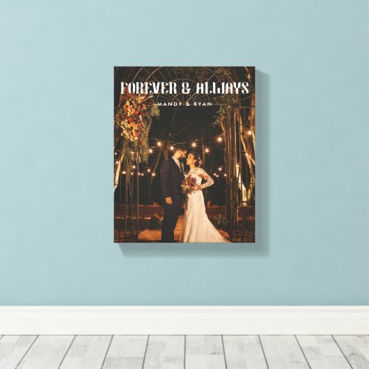 Moderne Volledige Foto Aangepaste bruiloft paar Canvas Afdruk (Insitu (Houten vloer))