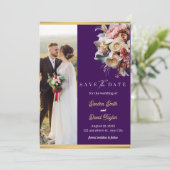 Moderne volledige foto dubbelzijdig Save the Date (Staand voorkant)