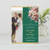 Moderne volledige foto dubbelzijdig Save the Date (Staand voorkant)