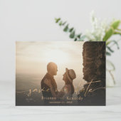 Moderne, volledige foto- en tekenscript in Gold Save The Date (Staand voorkant)