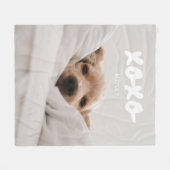 Moderne Volledige Foto Huisdier Naam XOXO Fleece Deken (Voorkant (Horizontaal))