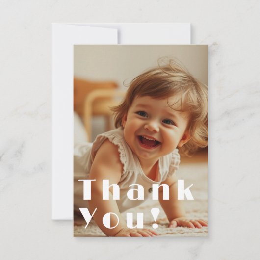 Moderne volledige foto-overlay kinderverjaardag bedankkaart (Voorkant)