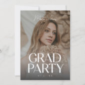 Moderne Volledige Foto Script Afstudeerfeest Kaart (Voorkant)