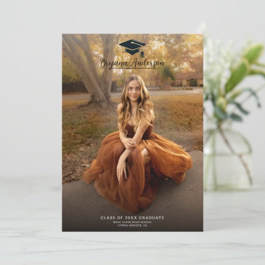 Moderne Volledige Foto Trendy Afstuderen Kaart (Staand voorkant)