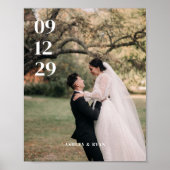 Moderne Volledige Foto Trouwdatum Custom Poster (Voorkant)