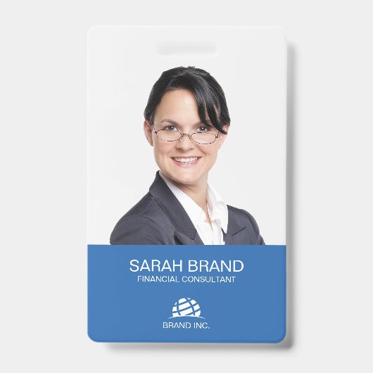 Moderne Volledige Foto Zakelijke ID Badge (Voorzijde)