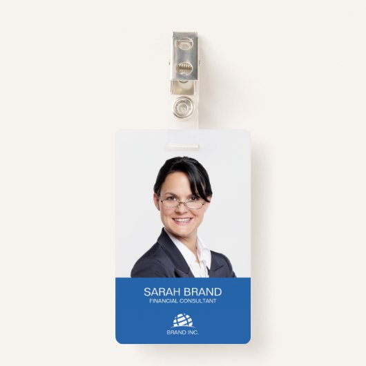Moderne Volledige Foto Zakelijke ID Badge (Voorkant met clip)