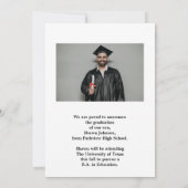 Moderne volledige fotoscript Afstuderen aankondigi Kaart (Achterkant)