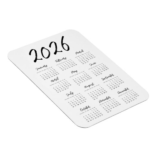 Moderne volledige jaarkalender 2023 magneet (Rechterzijde)