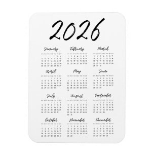 Moderne volledige jaarkalender 2023 magneet