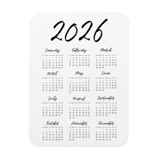 Moderne volledige jaarkalender 2023 magneet (Verticaal)