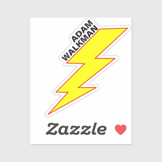 Moderne Volledige Naam (Bliksemschicht) Waterdicht Sticker (Vel)