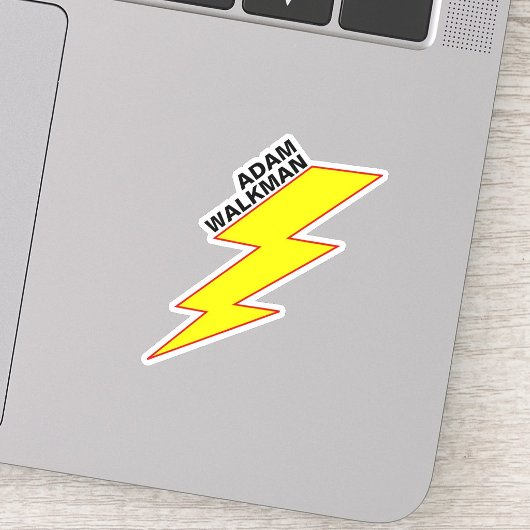 Moderne volledige naam (bliksemschicht) Waterdicht Sticker